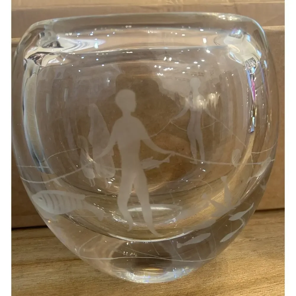 Vtg Signed Ernest Gordon 2033 ‘53 Art Glass 6